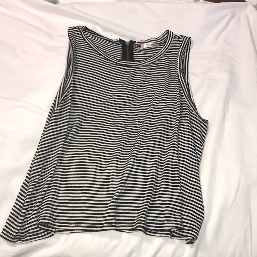Black and White striped Top